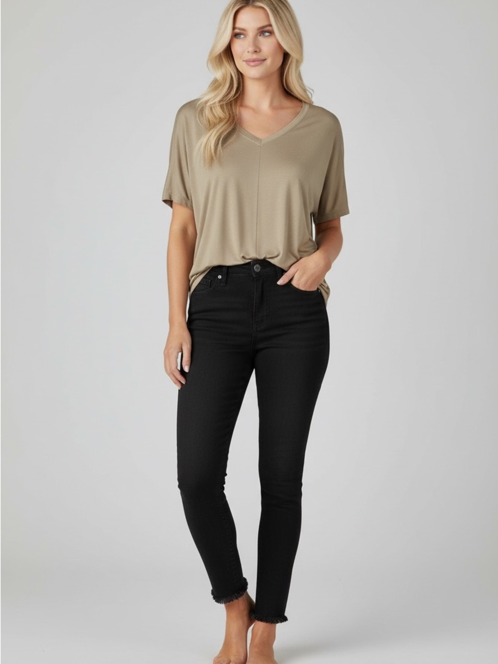 STS Blue | Ellie High Rise Skinny Jeans Black Ankle Raw Hem Size 28